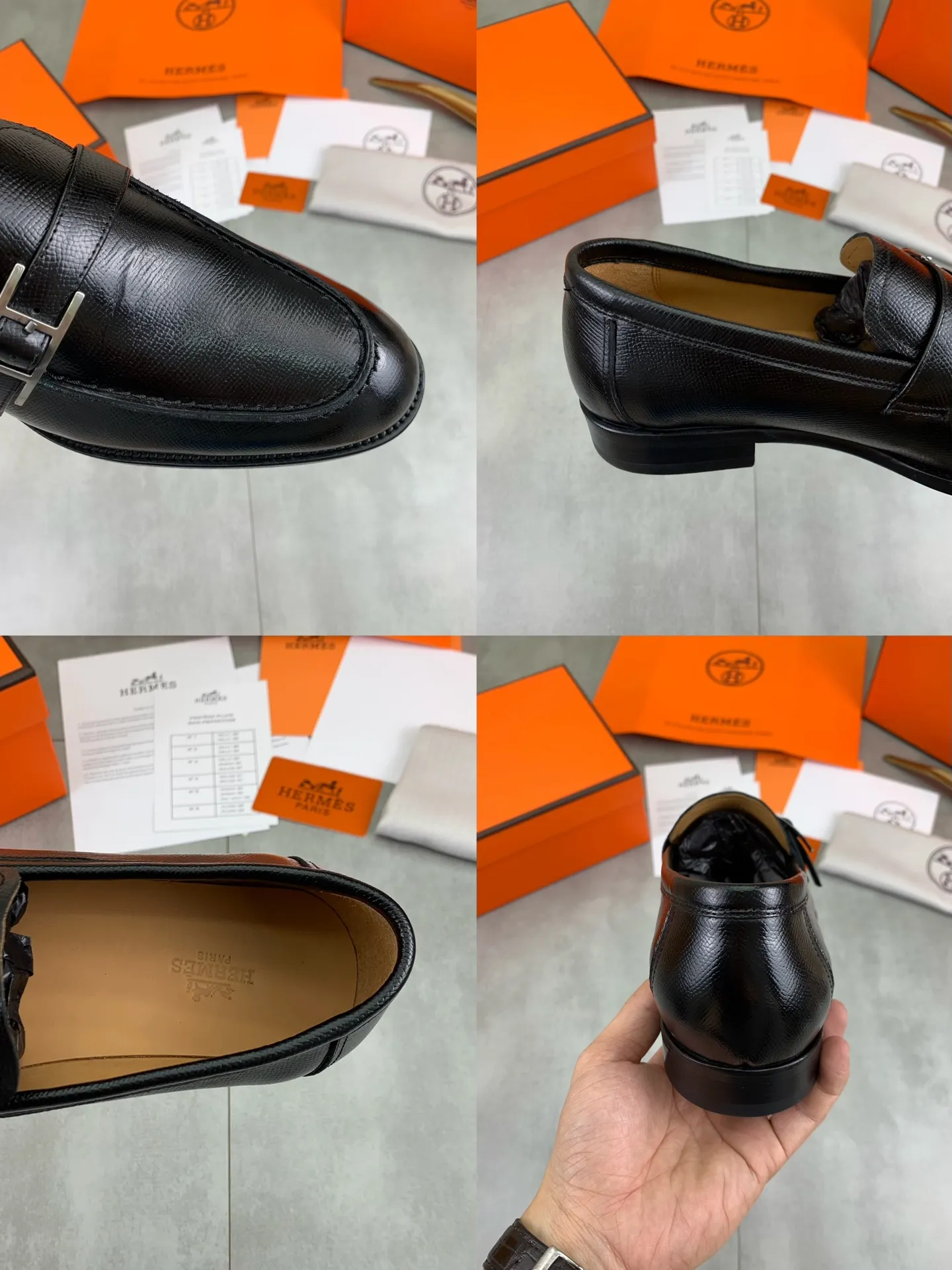 Factory price P980 💰💎💎💎 Original genuine leather outsole Brand: Hermès Grade: Same as the official website Original quality materials: Original soft calfskin Water-dyed cowhide lining Original Italian genuine leather outsole Style categories: Men's fashion Formal casual leather shoes Slip-on men's shoes series Young fashion European and American trends British style Code number: 39-45 (38.46 can be customized)